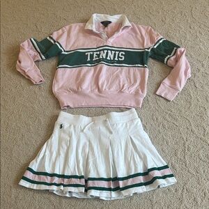 Pink and White Tennis Outfit